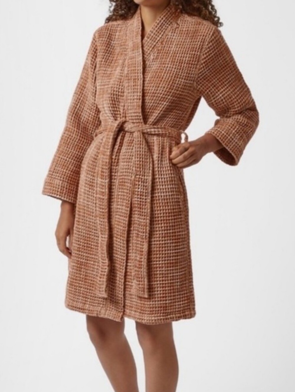 Parachute Turkish Cotton Waffle Bathrobe Unisex Size Medium Tan